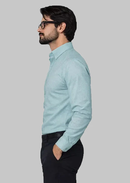 Zelig Branded Mens Formal Shirt-Light Blue MFS-31