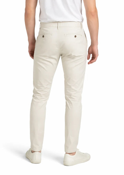 SILBAN Branded Men's Off White Slim-Fit Cotton Chinos Branded MCP-26