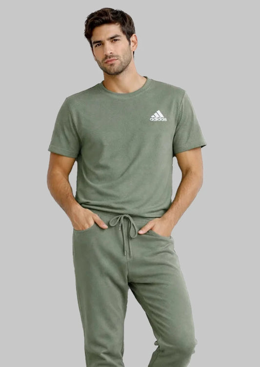 Adeds Men’s Athletic Crew Neck Dry Fit T-Shirt - Olive Green MDT-26