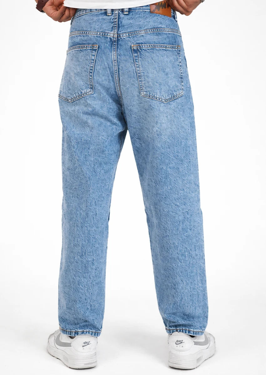 PullNBear Branded Men's Baggy Fit Denim Jeans - Blue MJ-16