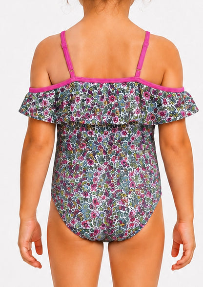 Branded Girls Floral Ruffle One-Piece Swimsuit GSS-01