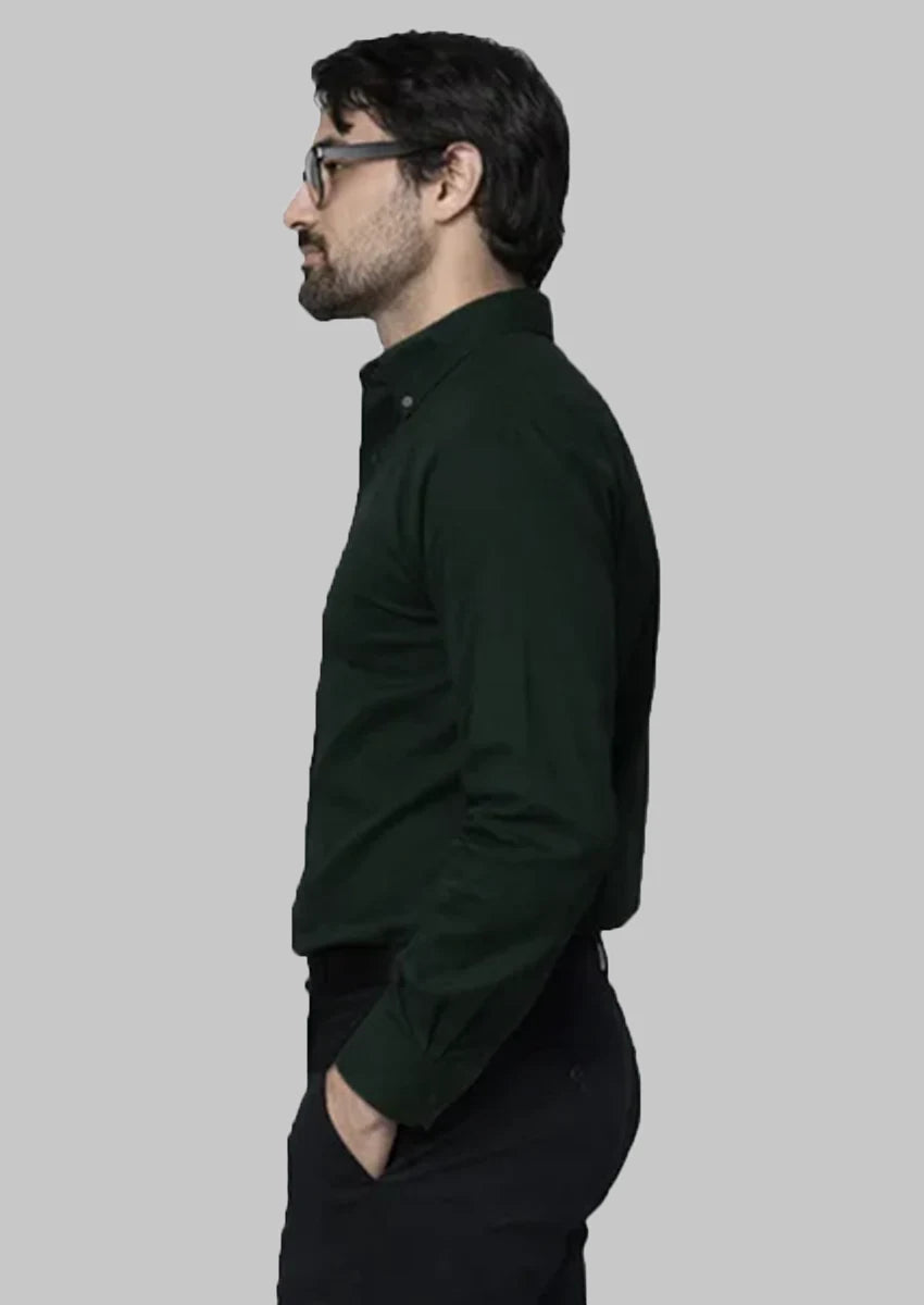 Zelig Branded Mens Formal Shirt-Forest Green MFS-33