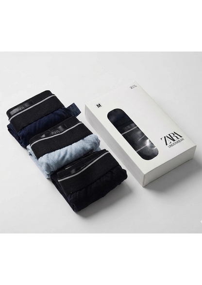 ZARRAA Branded Men's Solid Boxers (Pack of 3)