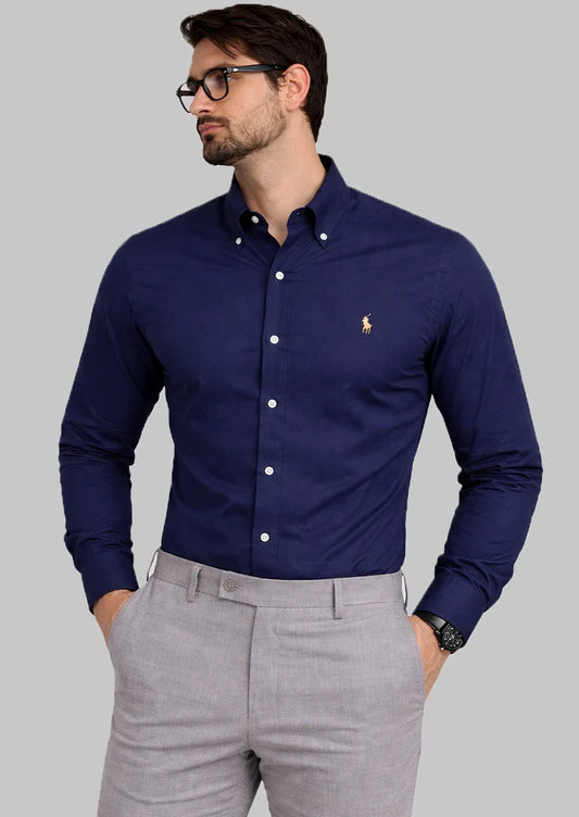 Pollo Branded Men's Slim Fit Navy Blue Color Shirt MFS-13