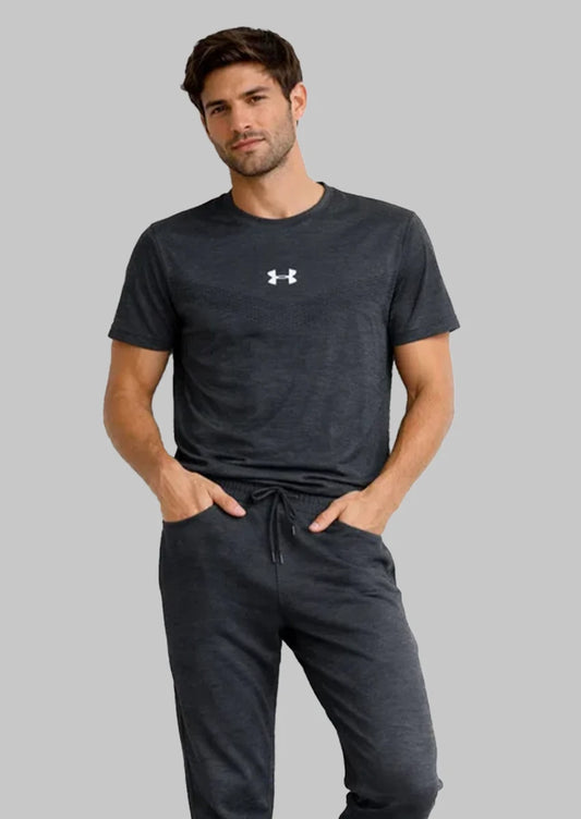 Under Armr Textured Dry Fit T-Shirt – Charcoal Grey MDT-18