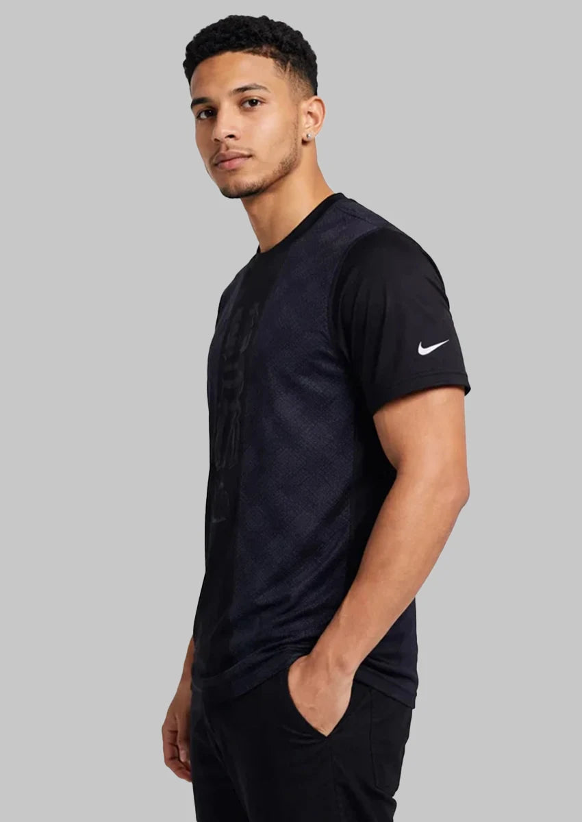 NIkk Men's Dry Fit Logo Training T-Shirt - Black MDT-33
