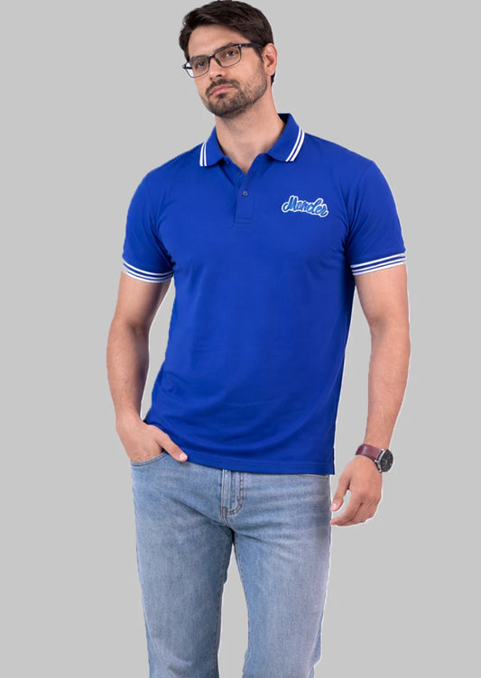 Monclar Branded Polo T-shirt Electric Blue Color SP-10