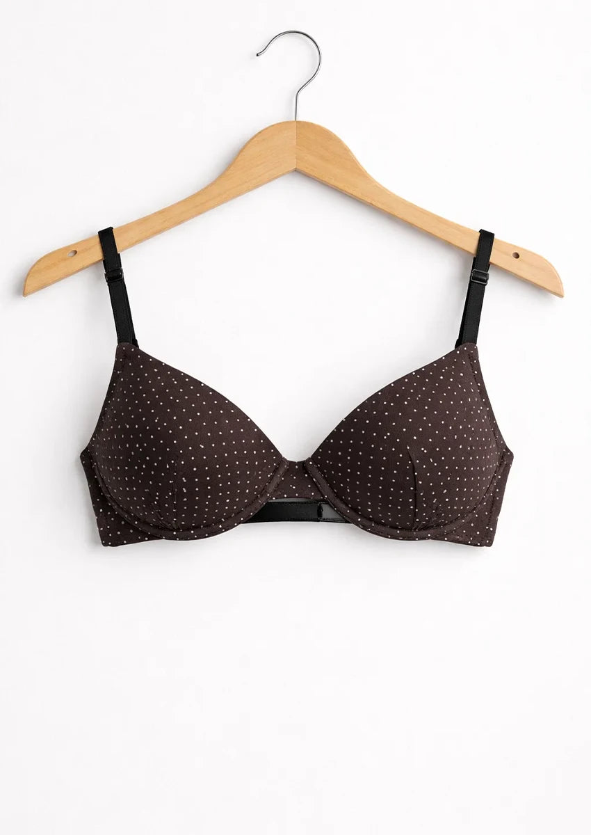 Branded Women's Dark Chocolate Micro- Dots Bra WBS-05