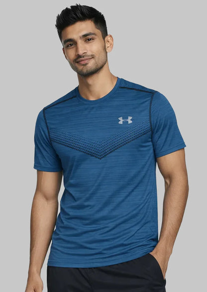 Under Armr Men’s Performance Training Dry Fit T-Shirt – Teal Blue MDT-32