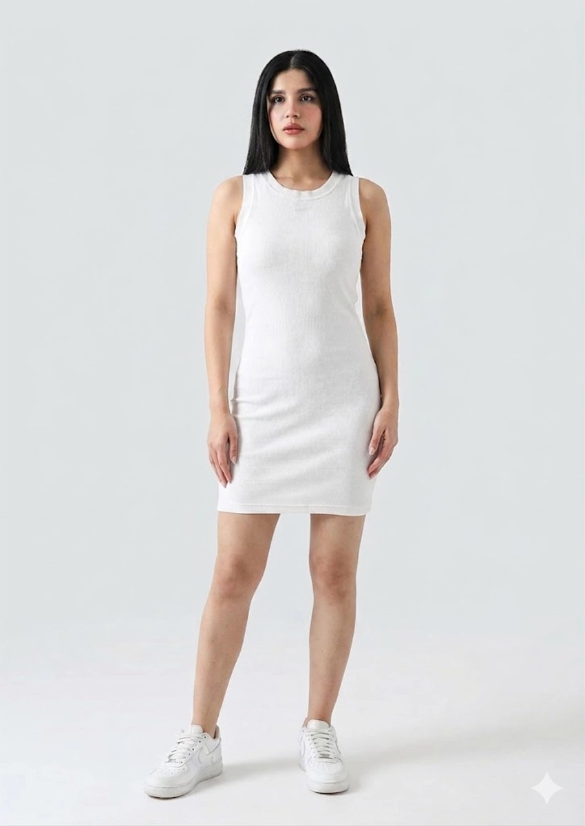 Alos Branded Women's Dress White Colour WD-02