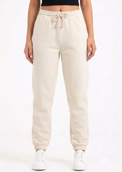Alos Branded Women’s Thick Fleece Trouser – Cream WTR-11