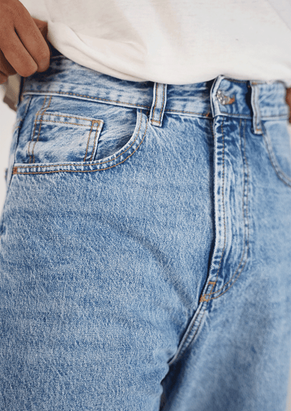 PullNBear Branded Men’s Baggy Fit Denim Jeans - Light Blue MJ-19