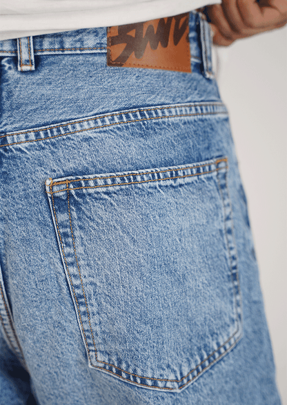 PullNBear Branded Men's Baggy Fit Denim Jeans - Blue MJ-16