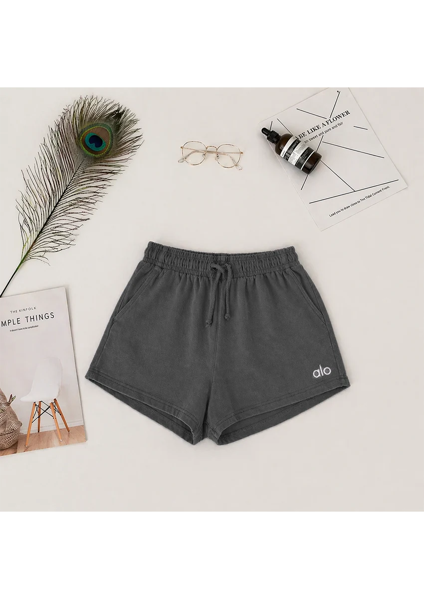 ALOS branded Womens Shorts Pack Of Six - Grey-Black-White-Jet Black-Charcoal Grey-Ligth Grey