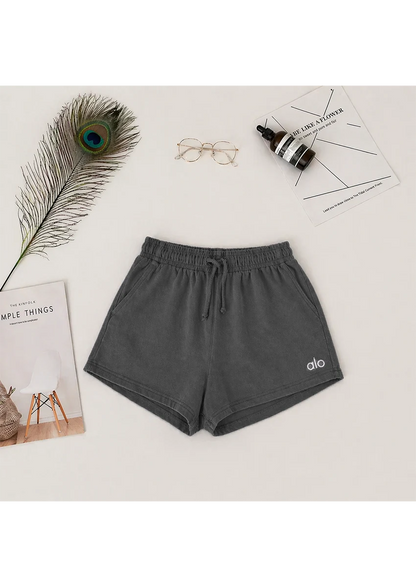 ALOS branded Womens Shorts Pack Of Six - Grey-Black-White-Jet Black-Charcoal Grey-Ligth Grey