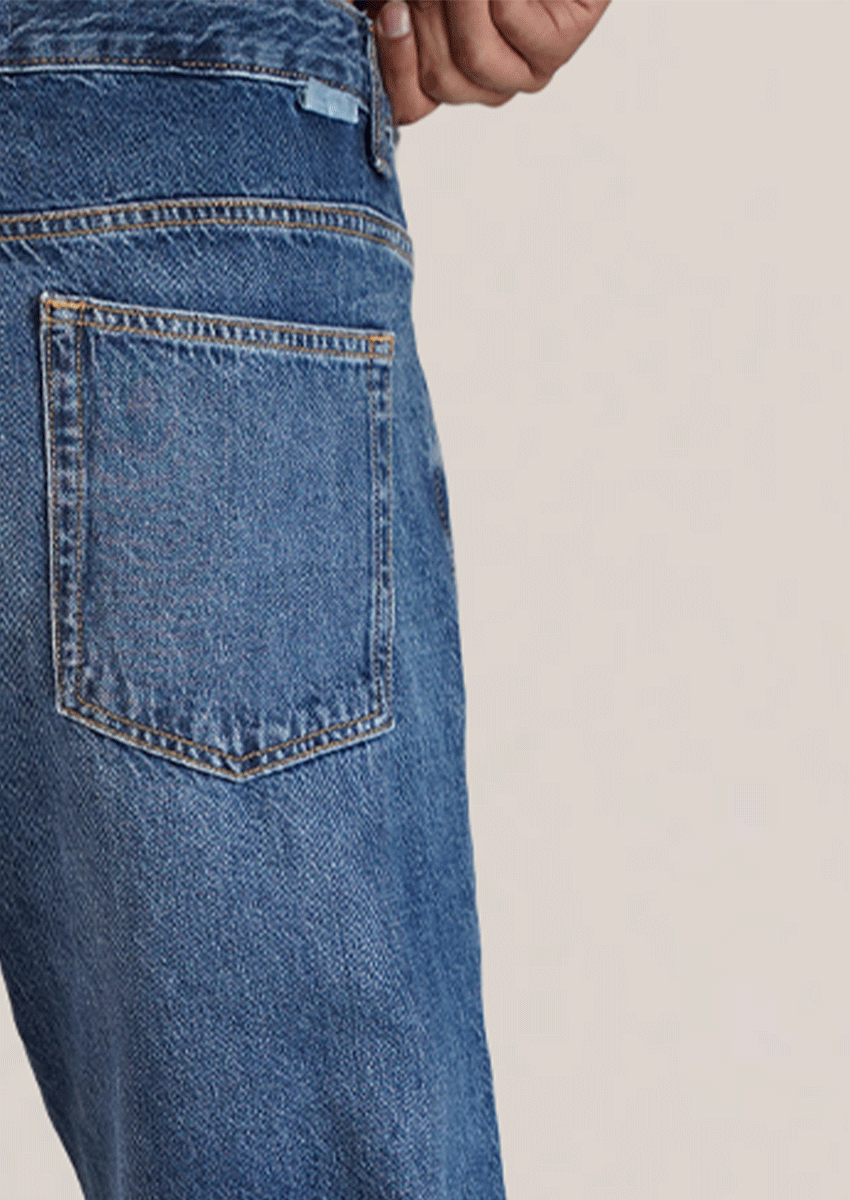 Denm Branded Men’s Classic Straight-Fit Mid-Blue Denim Jeans MJ-10