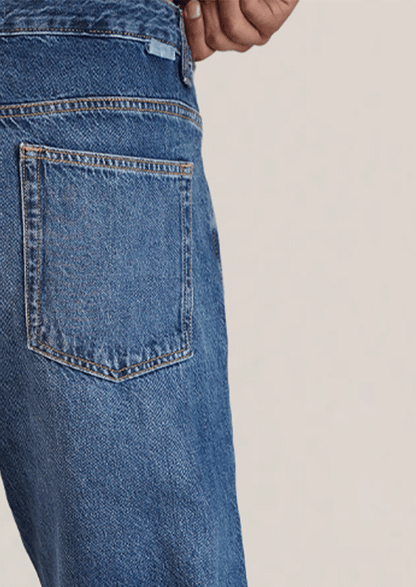 Denm Branded Men’s Classic Straight-Fit Mid-Blue Denim Jeans MJ-10