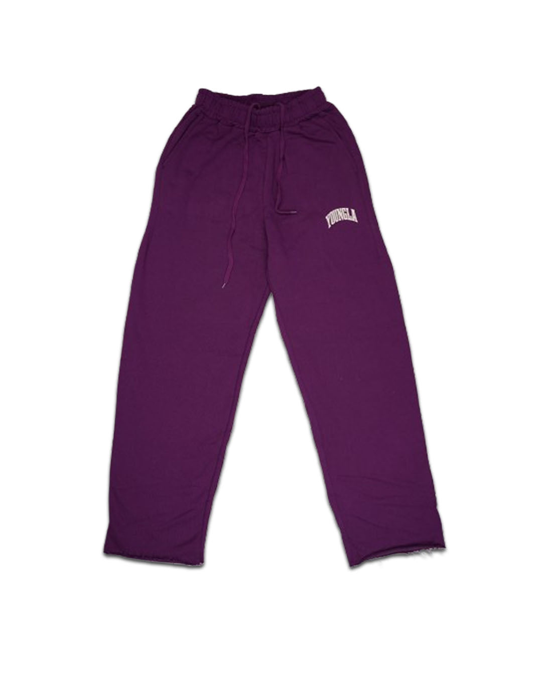 Younglay Branded Wide-Leg Fleece Trouser - Purple UT-26