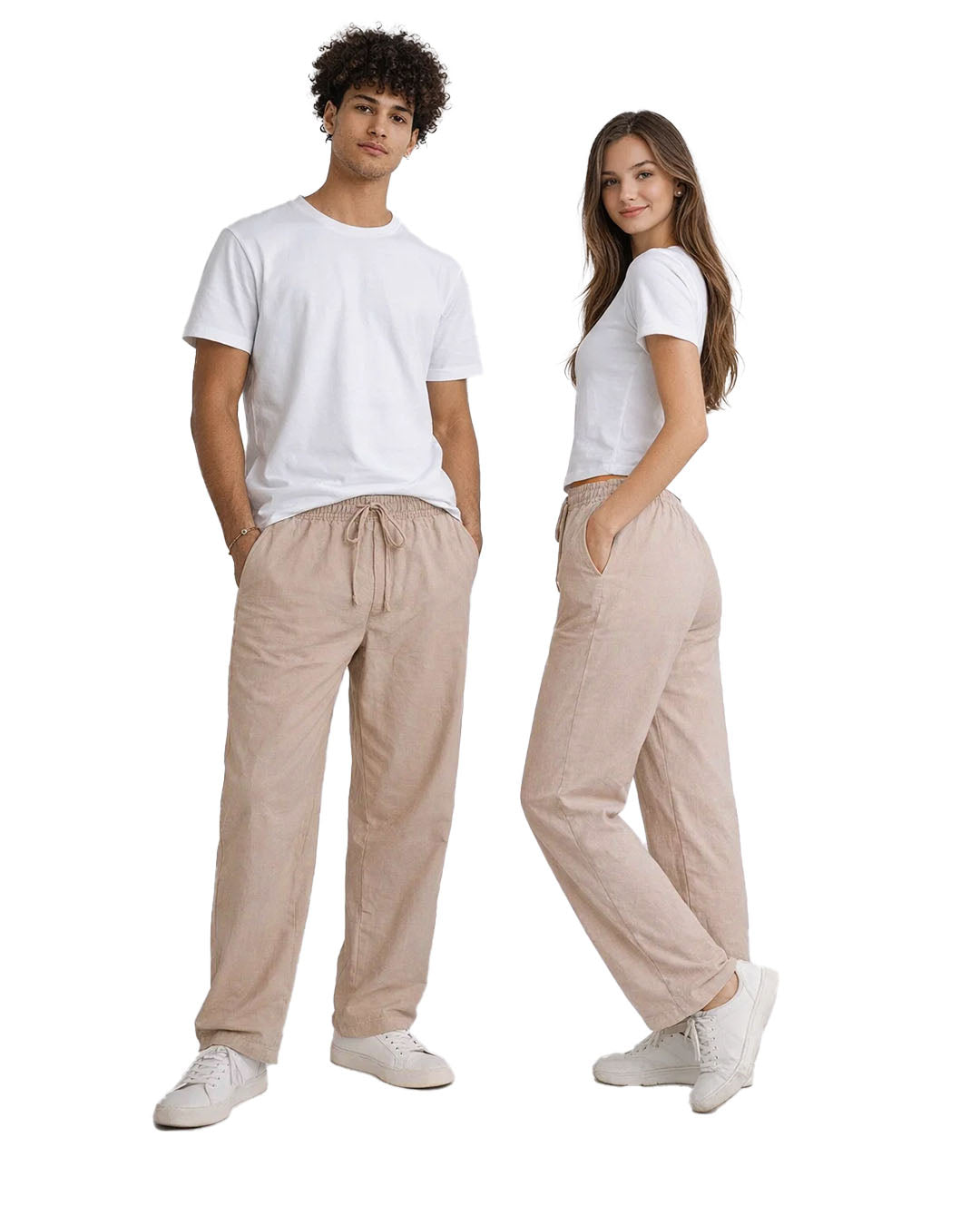 Zelig Branded Unisex Relaxed Fit Trouser - Beige UT-29