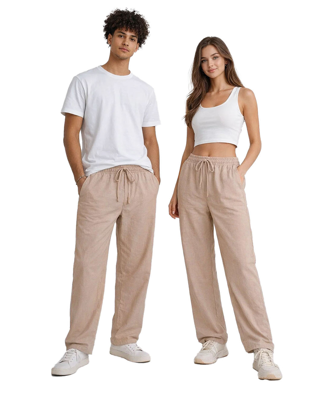 Zelig Branded Unisex Relaxed Fit Trouser - Beige UT-29