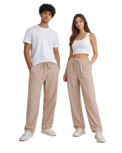 Zelig Branded Unisex Relaxed Fit Trouser - Beige UT-29