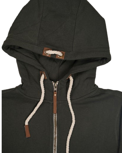 ADONY Branded Men’s Zip-Up Hooded Sweatshirt – Dark Olive Green MZH-13