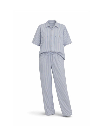 Spark Branded Women’s Premium Co-ord Set – Sky Blue Pinstripe WCS-38