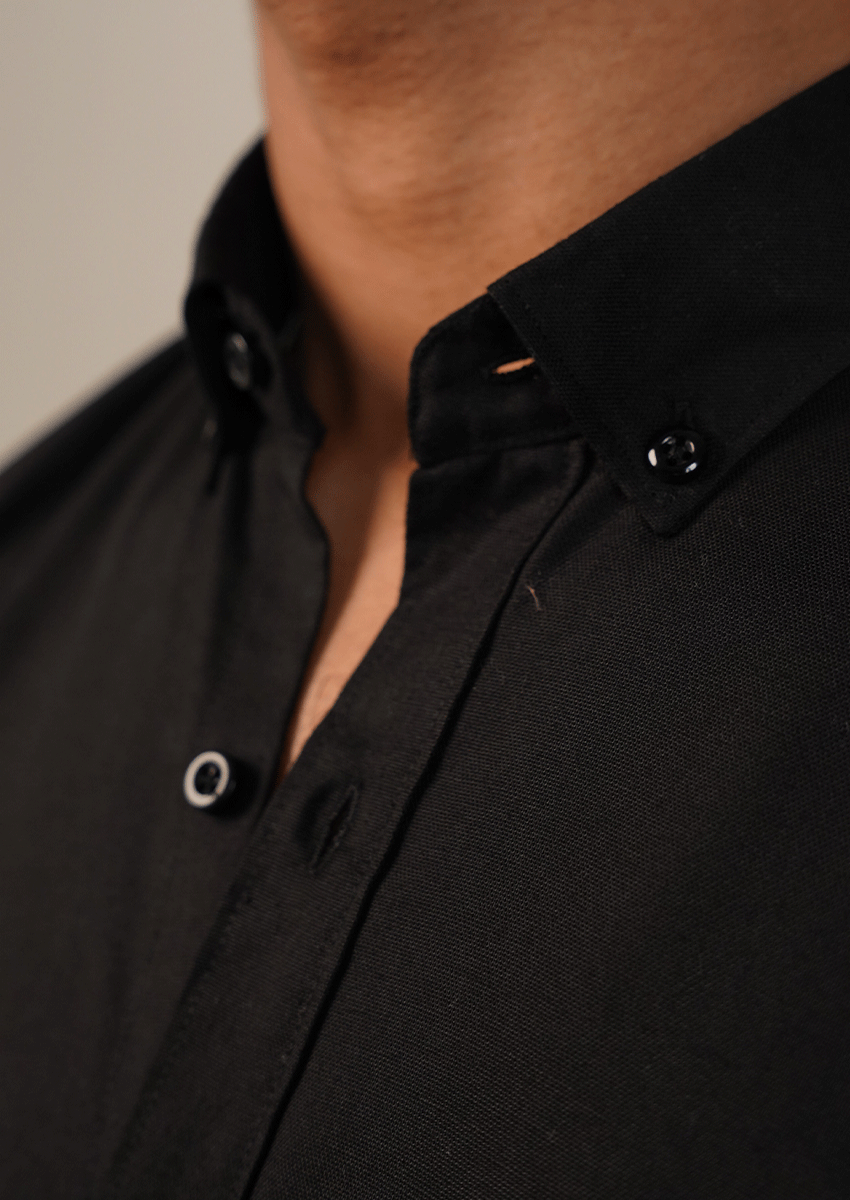 Branded Mens Semi-Formal Shirt-Black MFS-53