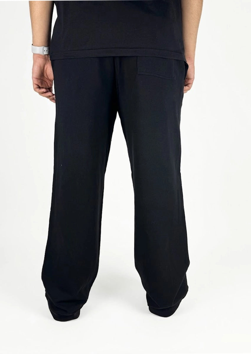Younglay Branded Unisex Wide-Leg Trouser - Jet Black UT-34