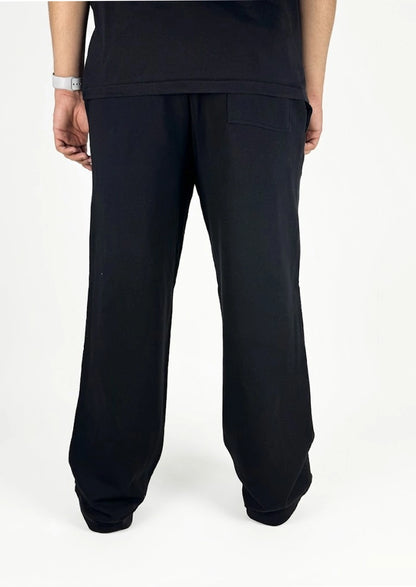 Younglay Branded Unisex Wide-Leg Trouser - Jet Black UT-34