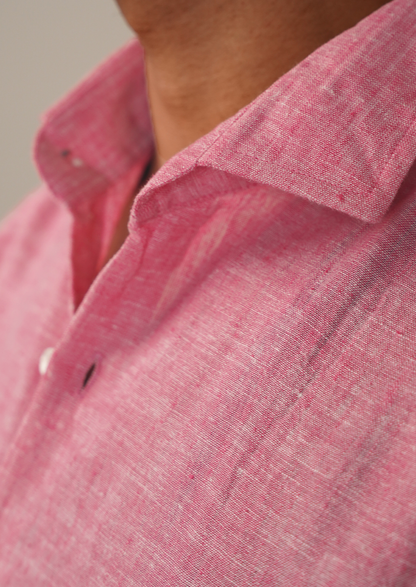 Moos Branded Mens Casual Shirt-Salmon Pink MCS-45