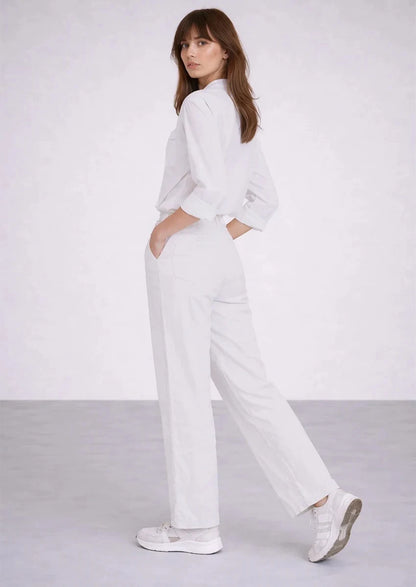 Spark Branded Women’s Premium Front Pocket Co-ord Set – Off White WCS-35
