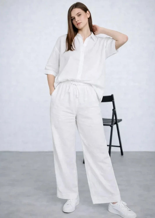Spark Branded Women’s Premium Co-ord Set – White WCS-34