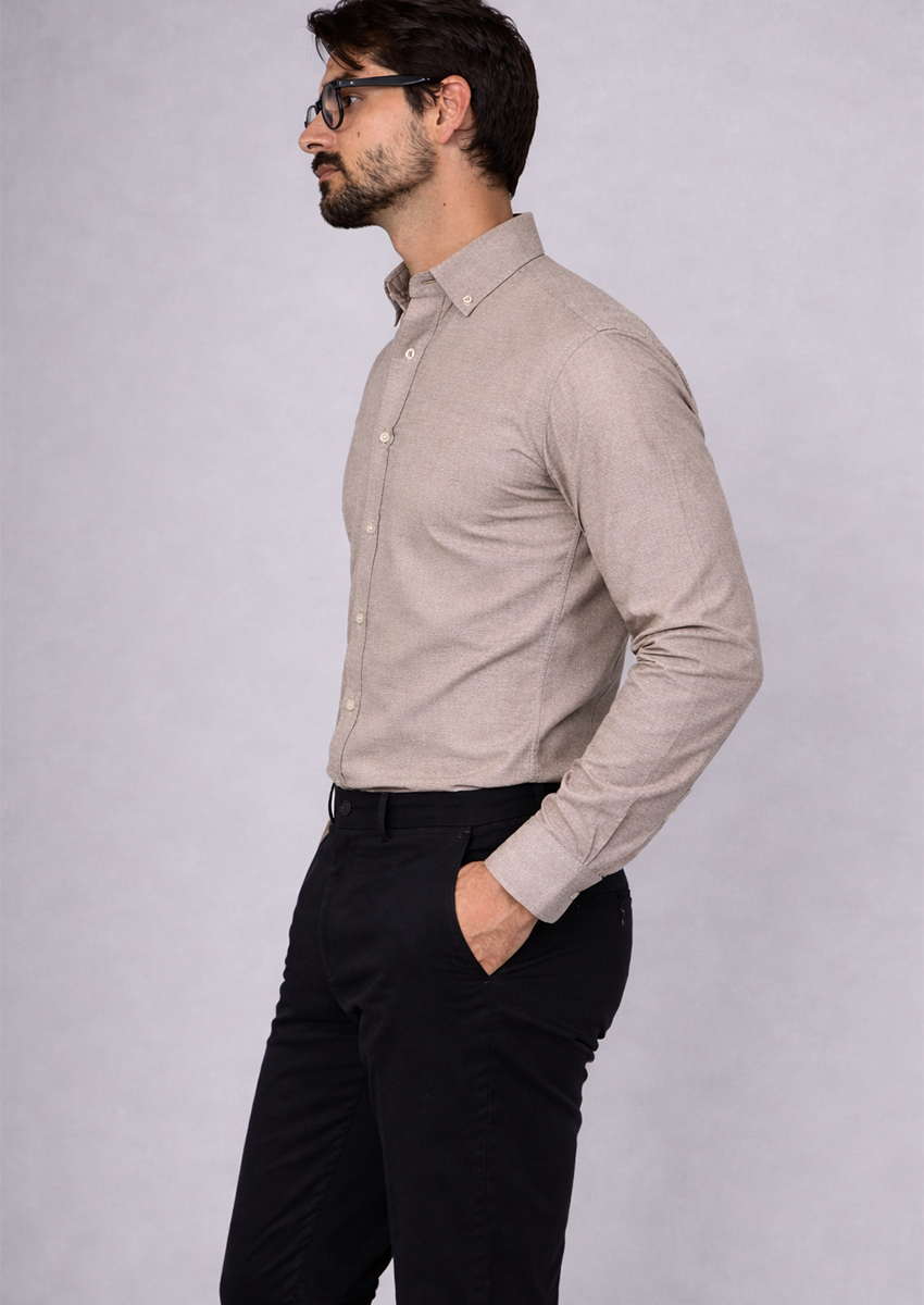 Zelig Branded Mens Formal Shirt-Stone Grey MFS-45