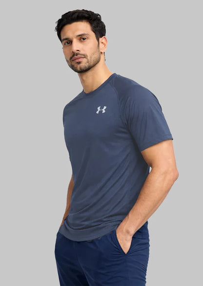 Under Armr Men's Dry Fit Textured T-Shirt - Navy Blue MDT-35