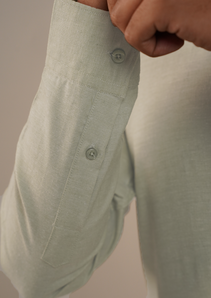 Zelig Branded Mens Formal Shirt-White Linen-Blend MFS-40