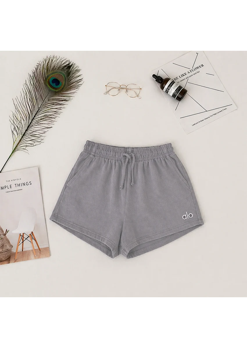 ALOS branded Womens Shorts Pack Of Six - Grey-Black-White-Jet Black-Charcoal Grey-Ligth Grey