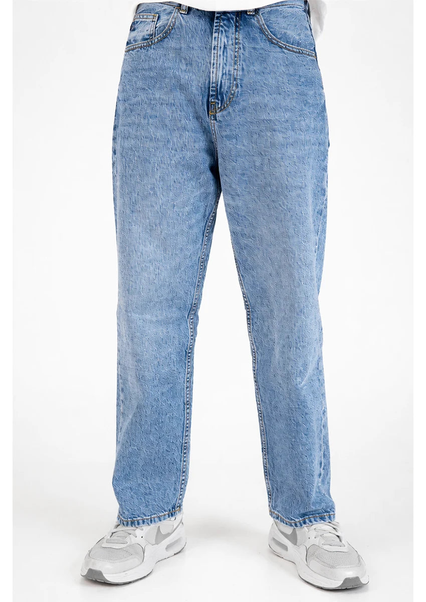 PullNBear Branded Men's Baggy Fit Denim Jeans - Blue MJ-16