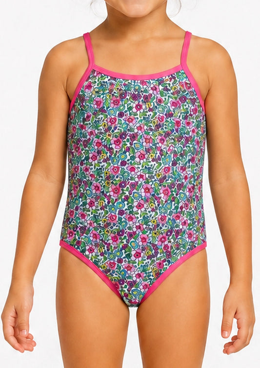 Branded Girls Floral Ruffle One-Piece Swimsuit GSS-01