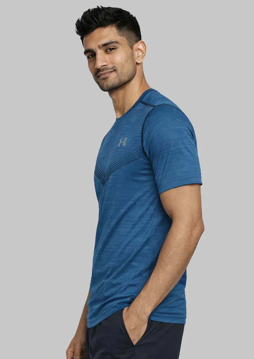 Under Armr Men’s Performance Training Dry Fit T-Shirt – Teal Blue MDT-32