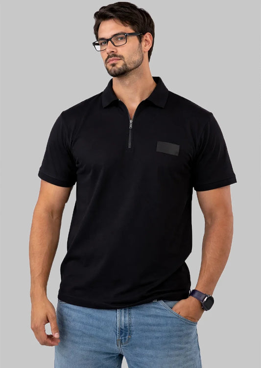 Balmen Pars Branded Polo T-shirt Matte Black Color SP-11