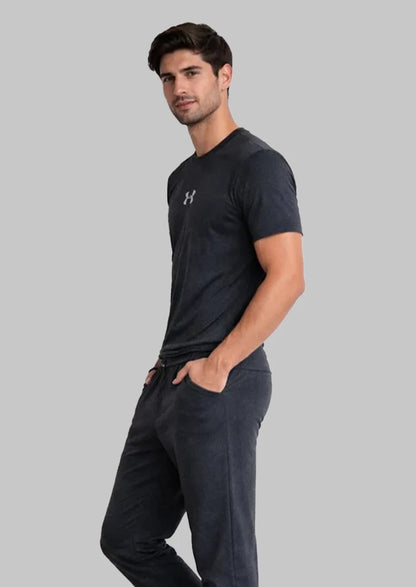 Under Armr Textured Dry Fit T-Shirt – Charcoal Grey MDT-18