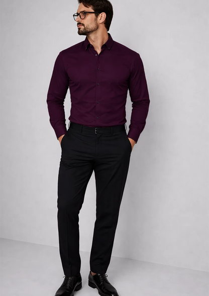 Zelig Branded Mens Formal Shirt-Burgundy MFS-32