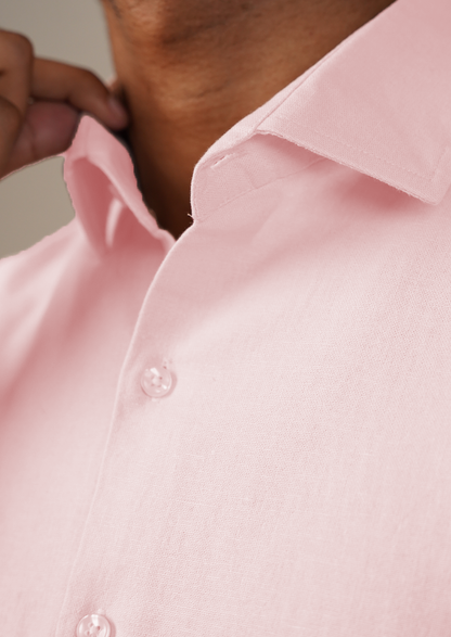 Moos Branded Mens Casual Shirt-Blush Pink MCS-47