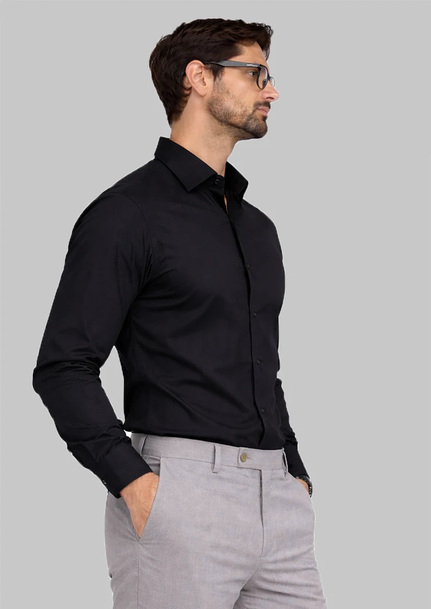 Branded Mens Semi-Formal Shirt-Black MFS-53