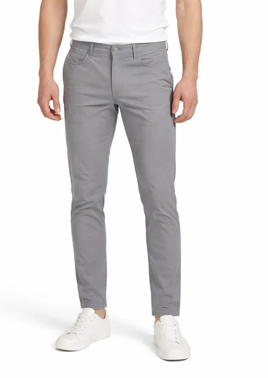 Zelig Branded Men's Grey Color Slim-Fit Cotton Chinos Branded MCP-28