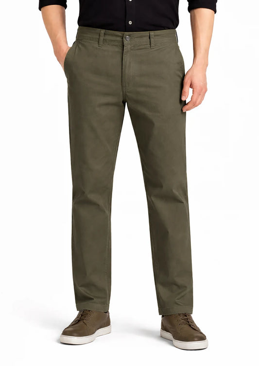 Leftees Branded Men's Slim Fit Chino Pant Green Color MCP-03