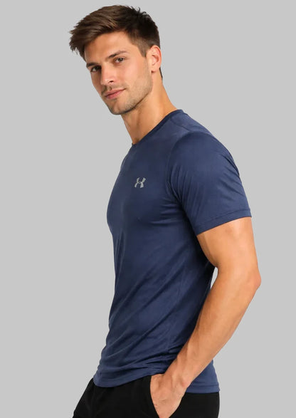 Under Armr Men’s Performance Crew Neck Dry Fit T-Shirt - Navy Blue MDT-27