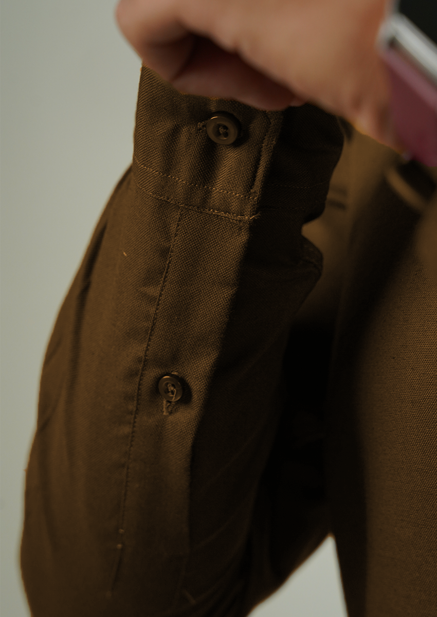 Zelig Branded Mens Formal Shirt-Dark Camel MFS-44