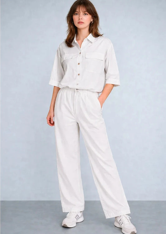Spark Branded Women’s Premium Co-ord Set – White WCS-28